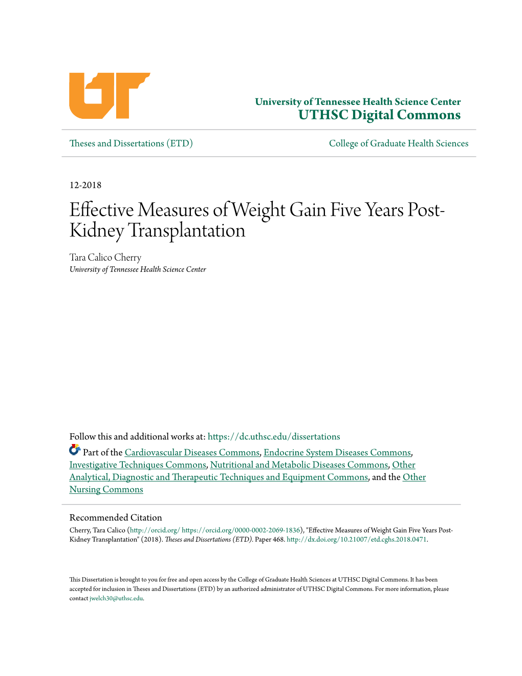 Effective Measures of Weight Gain Five Years Post-Kidney Transplantation