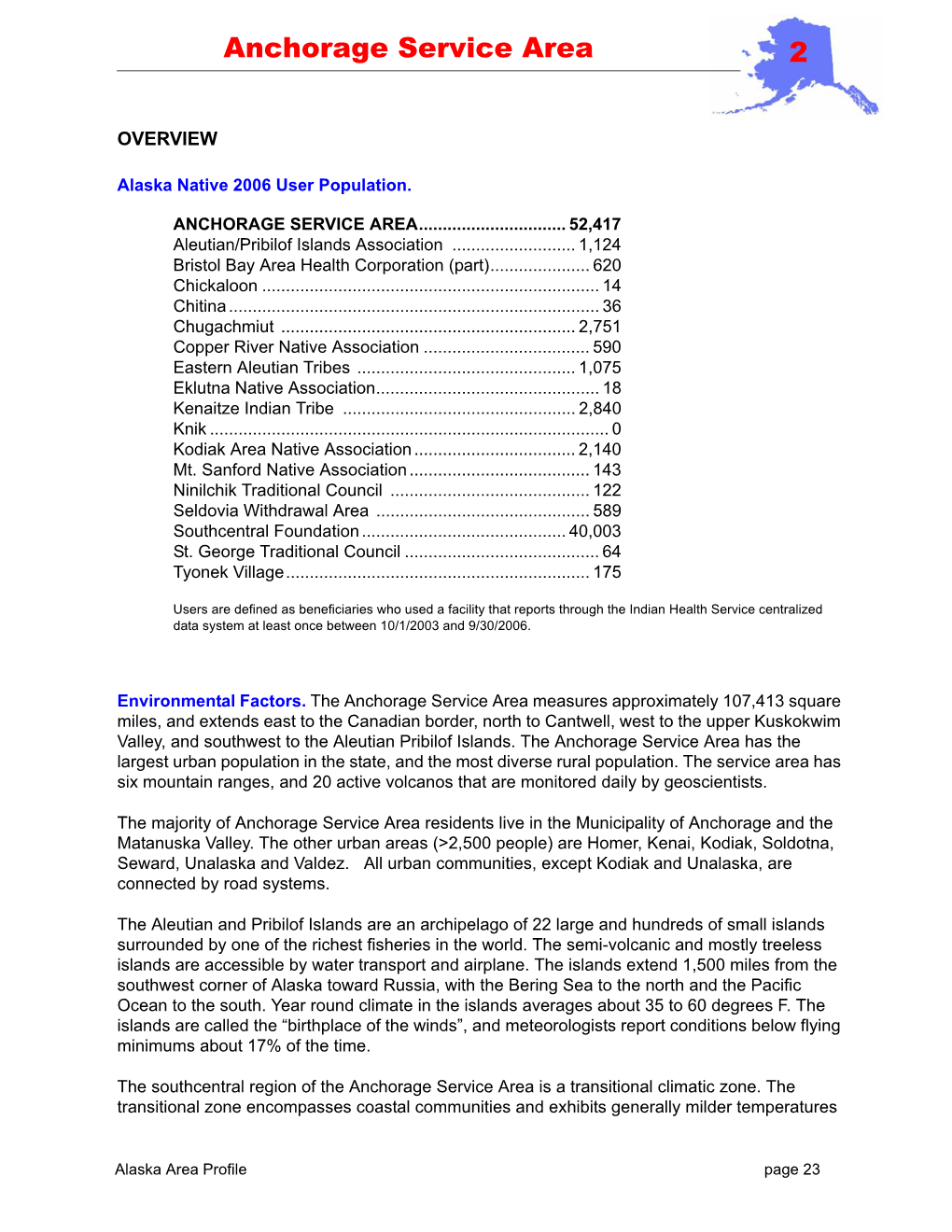 Anchorage Service Area Profile