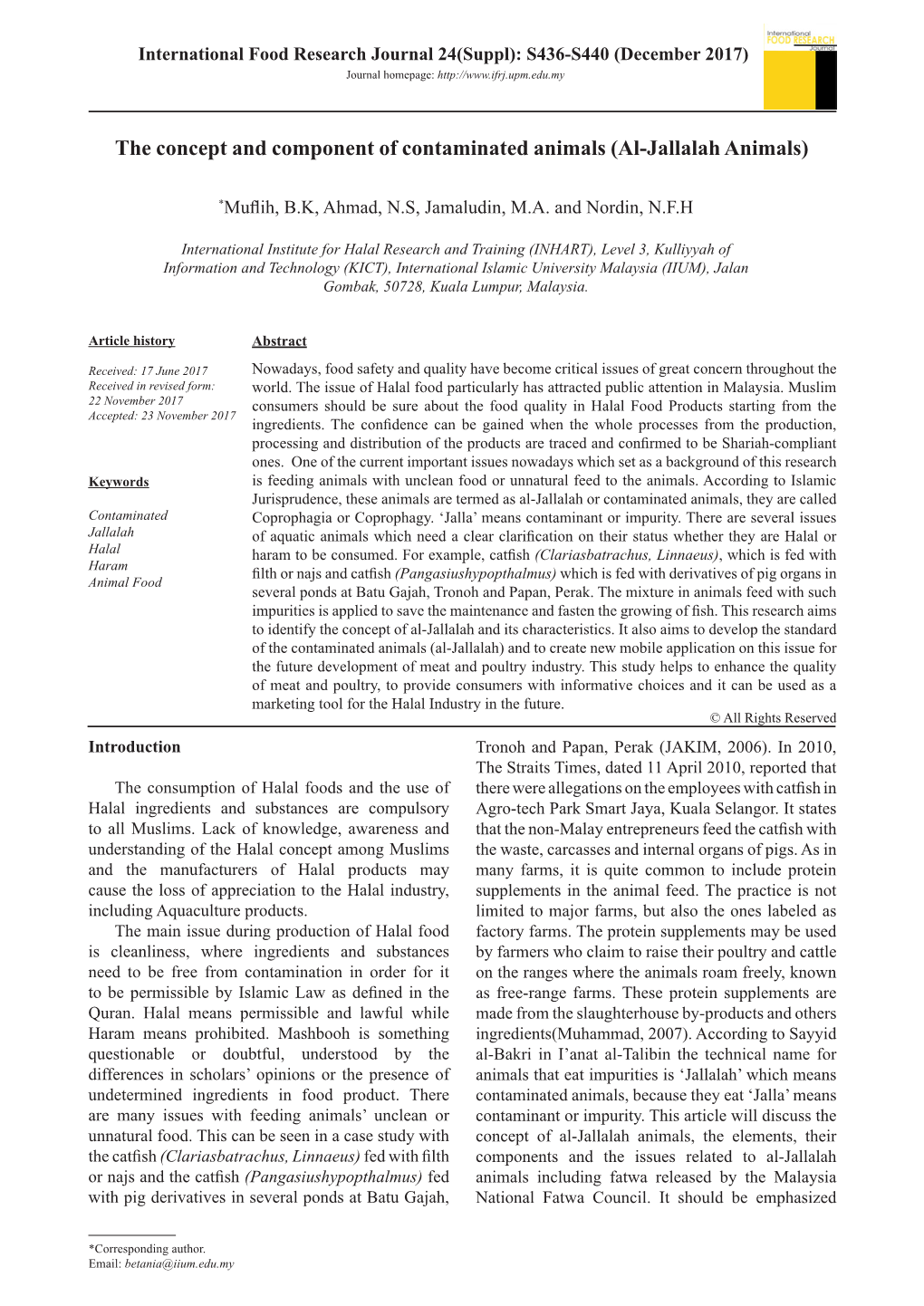 The Concept and Component of Contaminated Animals (Al-Jallalah Animals)