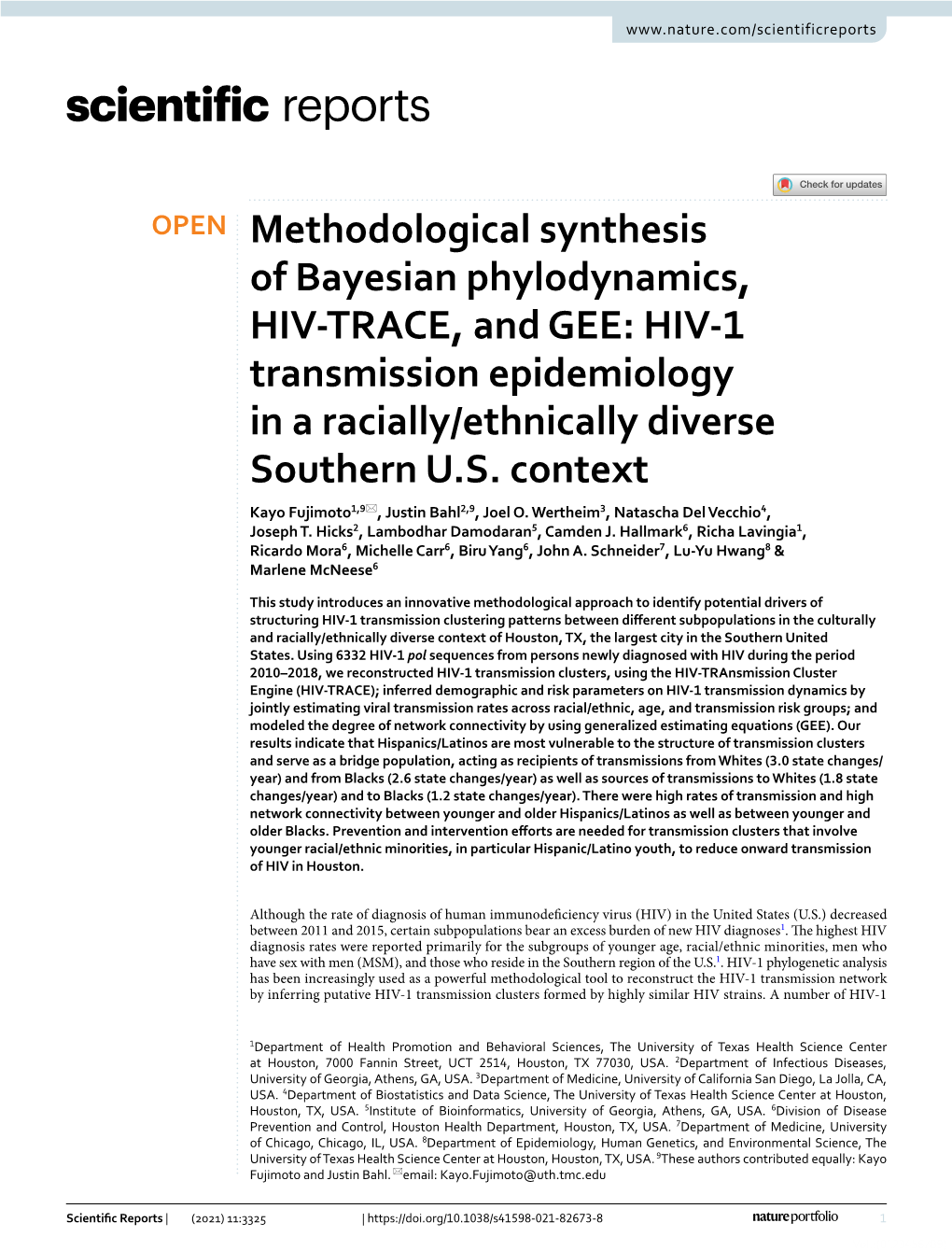 HIV-1 Transmission Epidemiology in a Racially/Ethnically