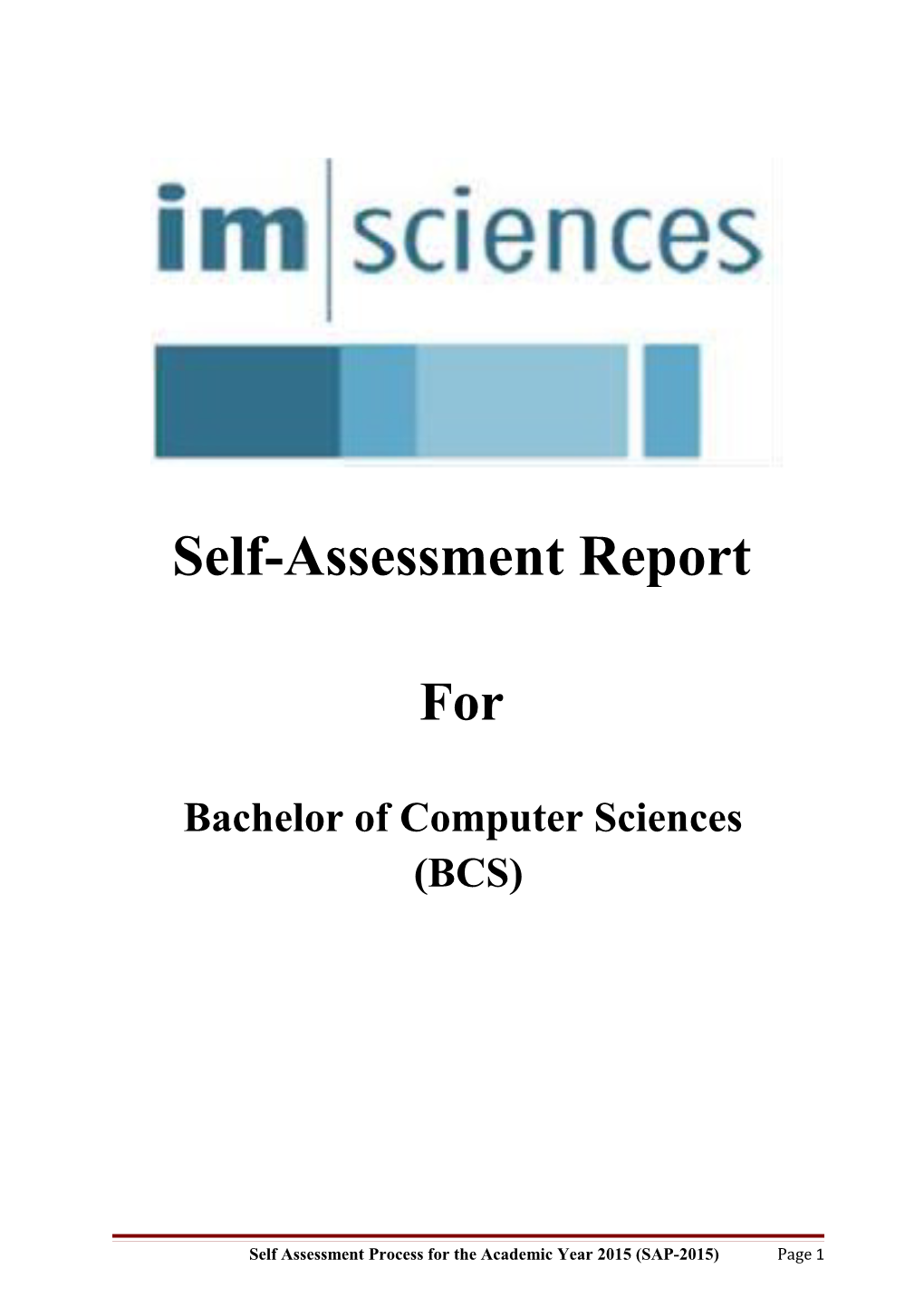 Self Assessment Report of Program of B