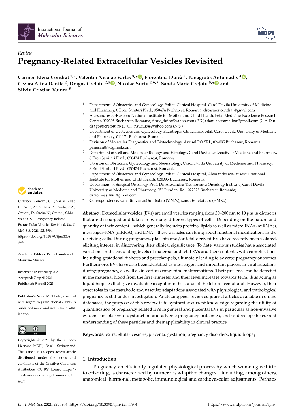 Pregnancy-Related Extracellular Vesicles Revisited