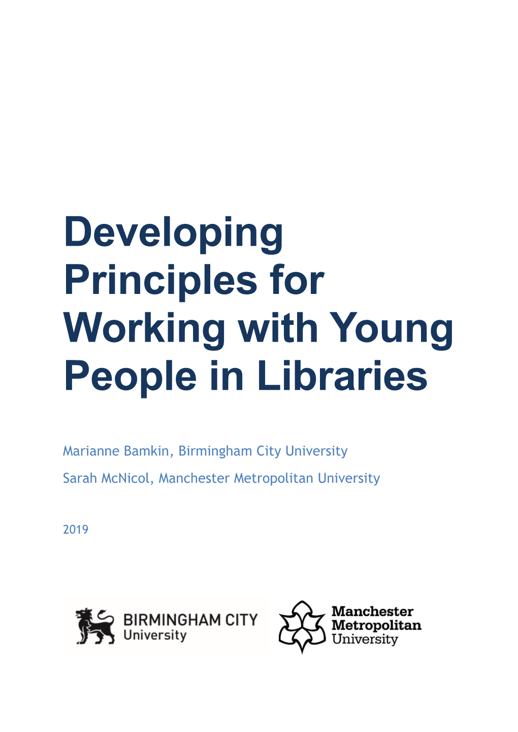 Developing Principles for Working with Young People in Libraries