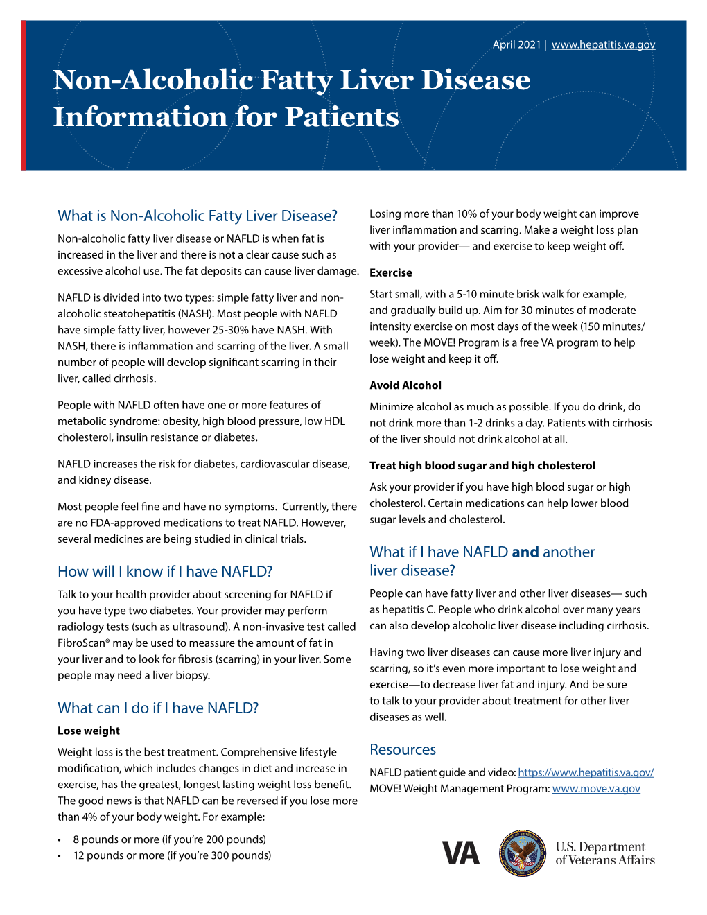 Non-Alcoholic Fatty Liver Disease Information for Patients