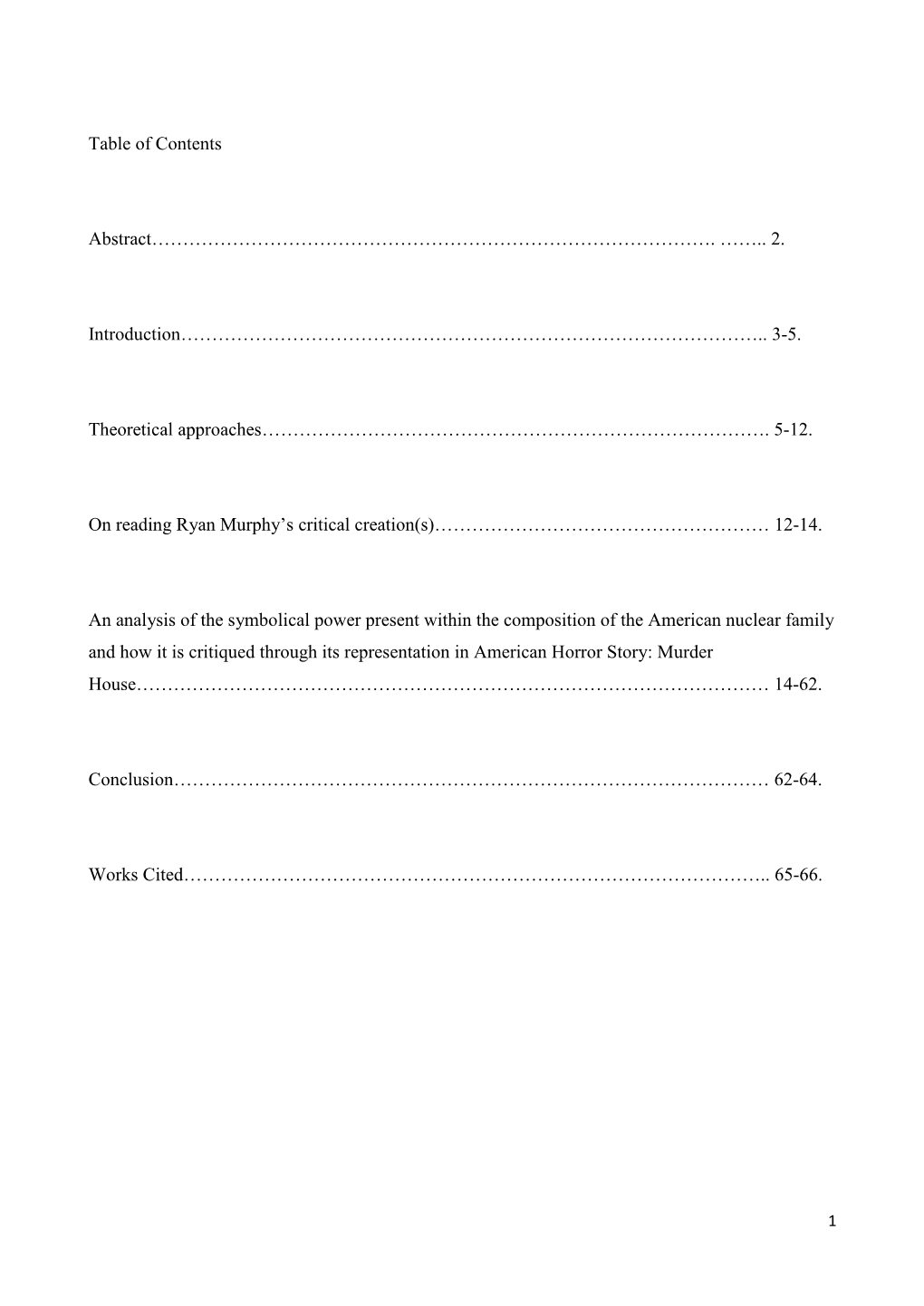 Table of Contents Abstract