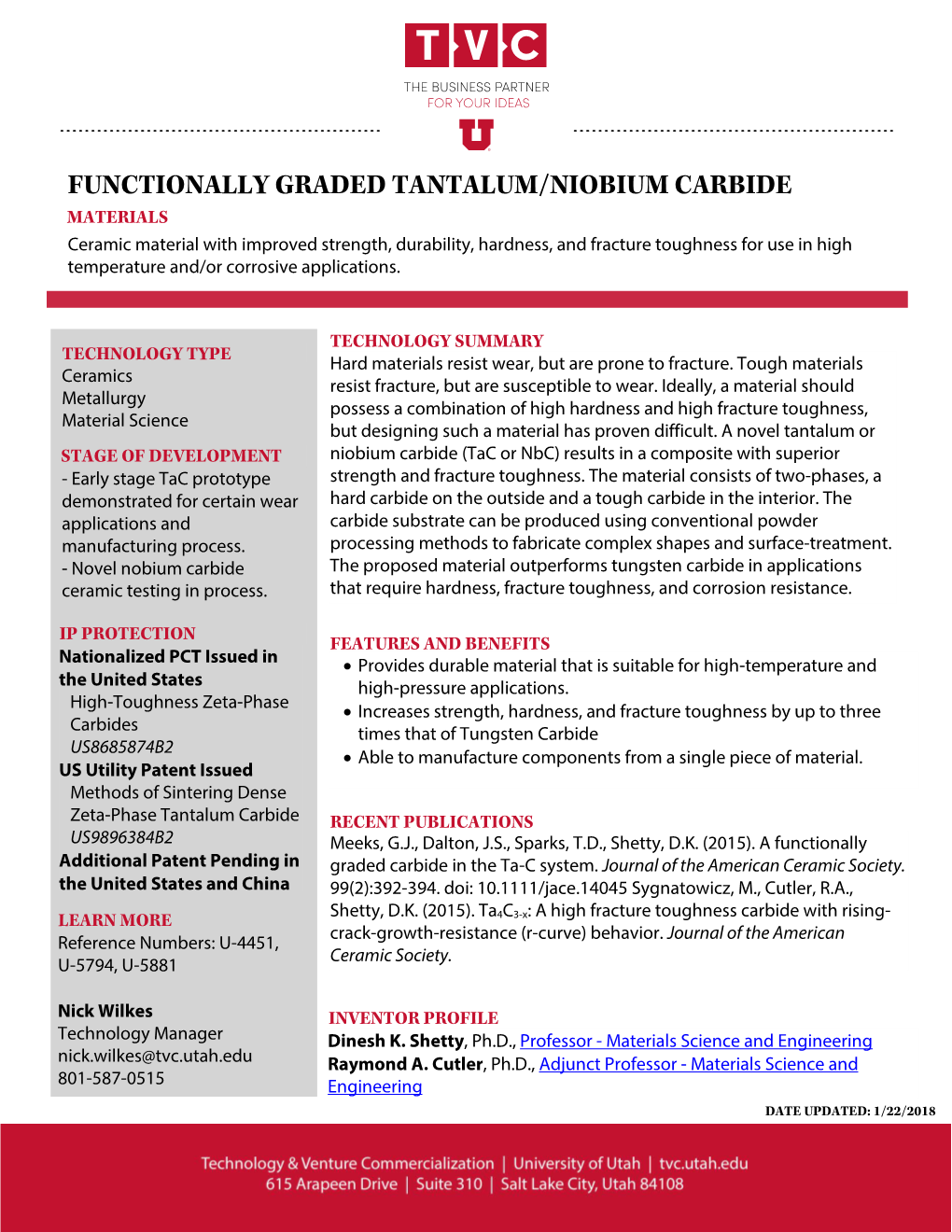 Functionally Graded Tantalum/Niobium Carbide Materials