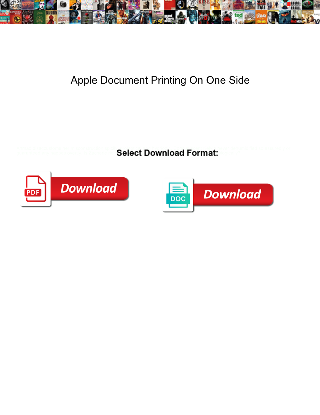 Apple Document Printing on One Side