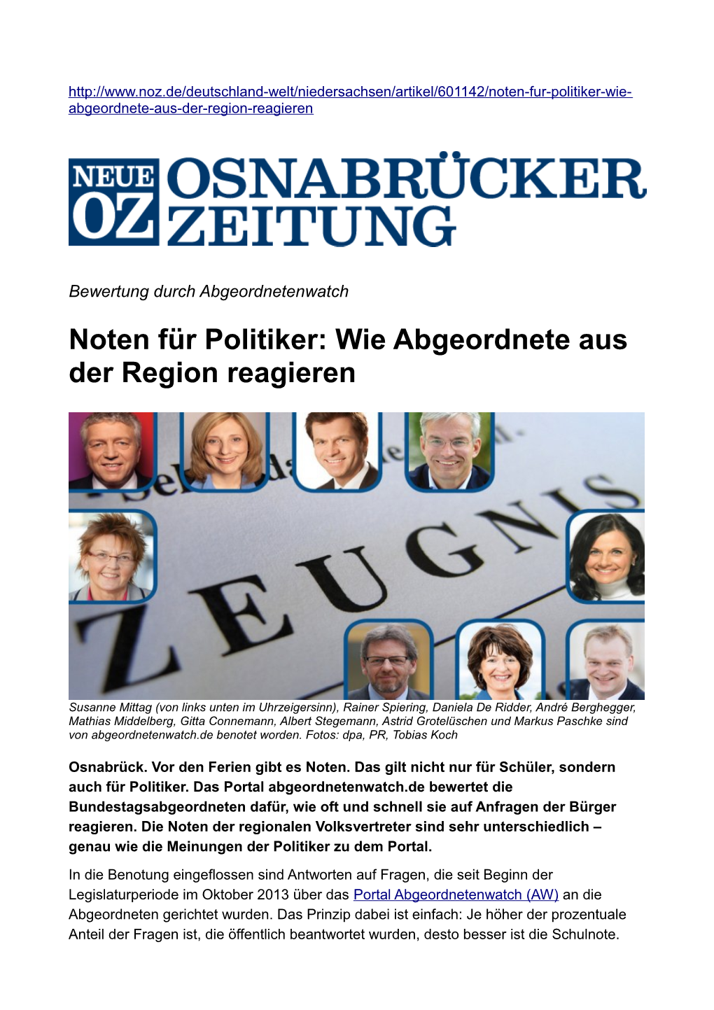 Noten Für Politiker: Wie Abgeordnete Aus Der Region Reagieren