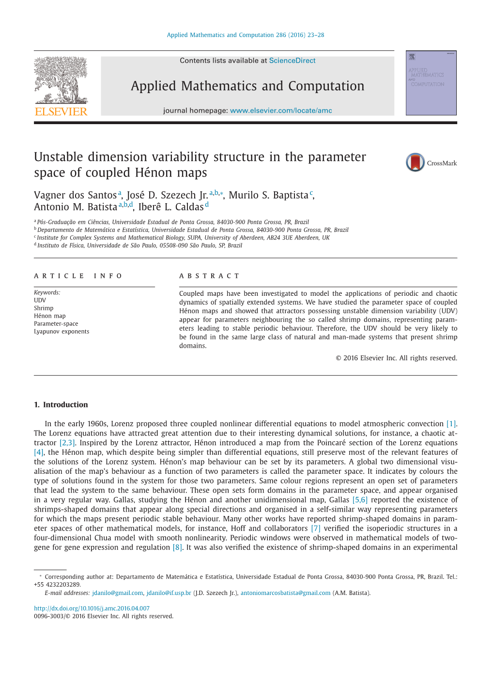 Unstable Dimension Variability Structure in the Parameter Space of Coupled Hénon Maps