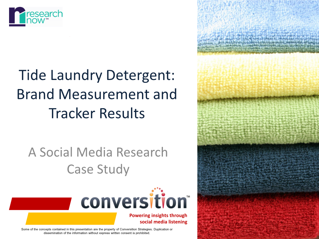 Tide Laundry Detergent: Brand Measurement and Tracker Results