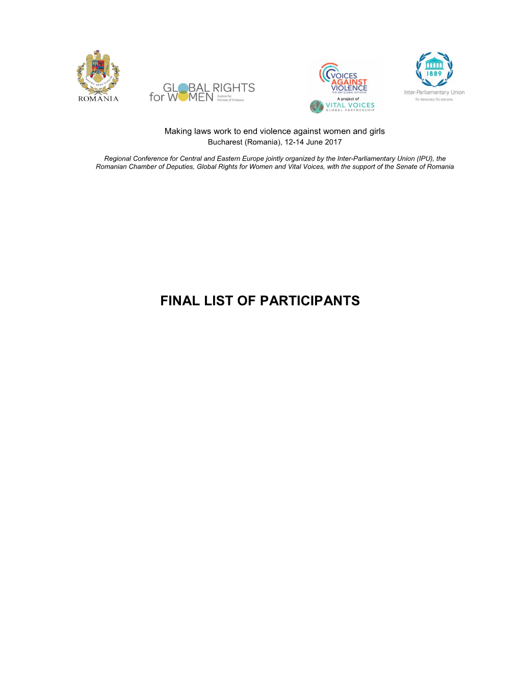 Final List of Participants