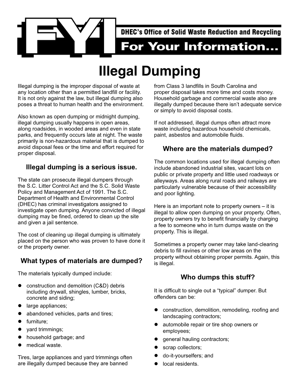 Illegal Dumping