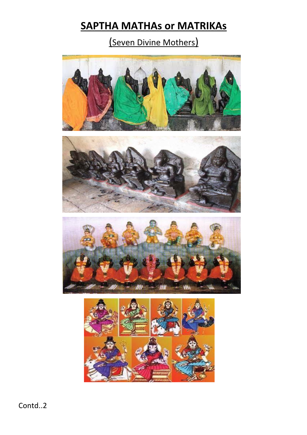 SAPTHA Mathas Or Matrikas (Seven Divine Mothers)