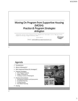 Moving on Program from Supportive Housing (MOSH): Practice & Program Strategies Arlington