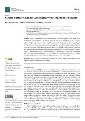 Ocular Surface Changes Associated with Ophthalmic Surgery