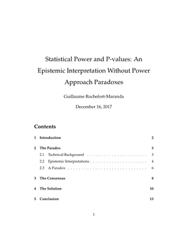 Statistical Power and P-Values: an Epistemic Interpretation Without Power Approach Paradoxes