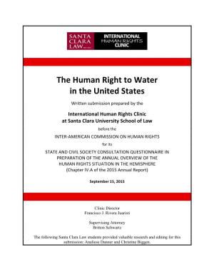 The Human Right to Water in the United States