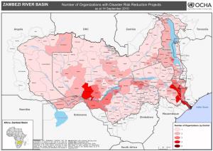 ZAMBEZI RIVER BASIN Number of Organizations with Disaster Risk Reduction Projects As at 14 September 2010