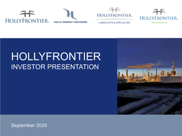 Hollyfrontier Investor Presentation