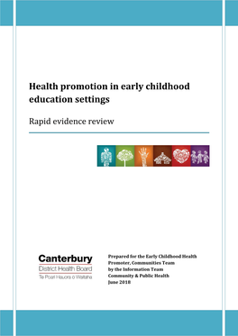 Health Promotion in Early Childhood Education Settings: Rapid Evidence Review