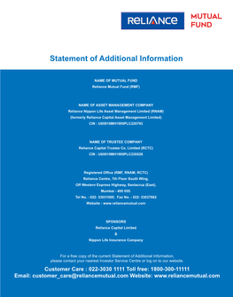 Statement of Additional Information