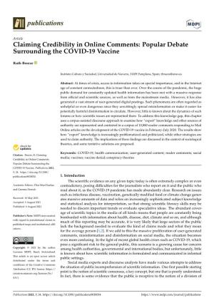Popular Debate Surrounding the COVID-19 Vaccine
