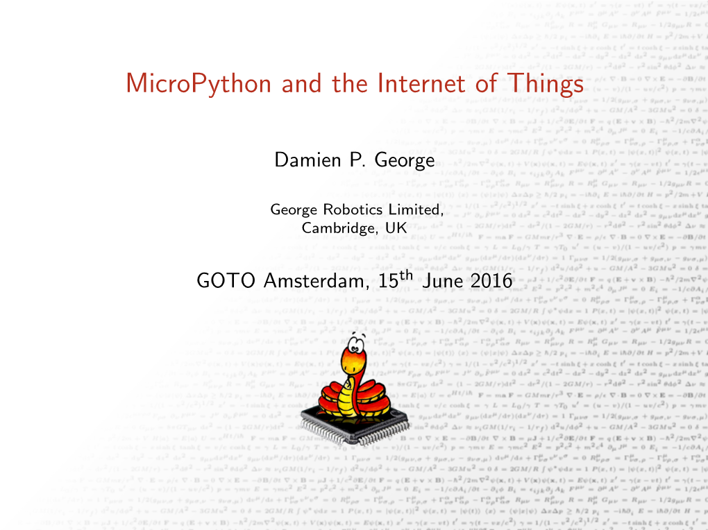 Micropython and the Internet of Things