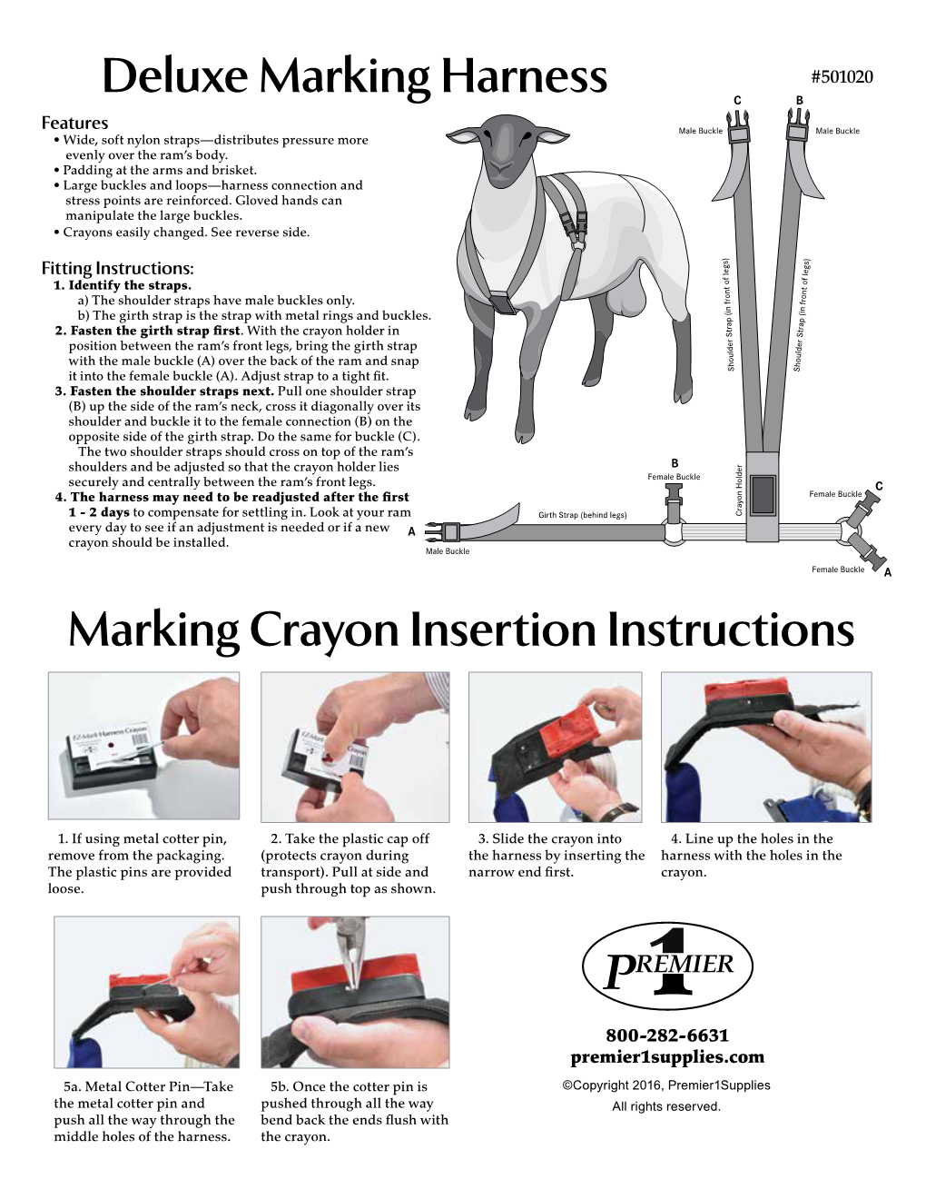 Marking Crayon Insertion Instructions Deluxe Marking Harness