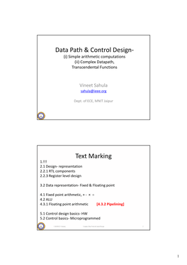 Data Path & Control Design