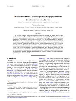 Modification of Polar Low Development by Orography And