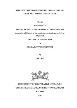 Representation of Indians in Indian English Films and British Indian Films
