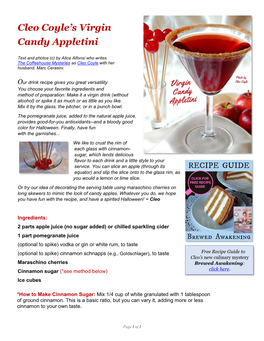 Cleo Coyle's Virgin Candy Appletini