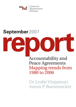 Accountability and Peace Agreements: Mapping Trends from 1980 to 2006