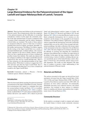 Large Mammal Evidence for the Paleoenvironment of the Upper Laetolil and Upper Ndolanya Beds of Laetoli, Tanzania