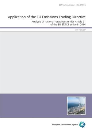 Application of the EU Emissions Trading Directive Analysis of National Responses Under Article 21 of the EU ETS Directive in 2014