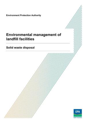 Environmental Management of Landfill Facilities