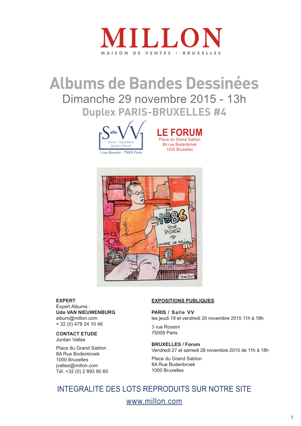 Albums De Bandes Dessinées Dimanche 29 Novembre 2015 - 13H Duplex PARIS-BRUXELLES #4