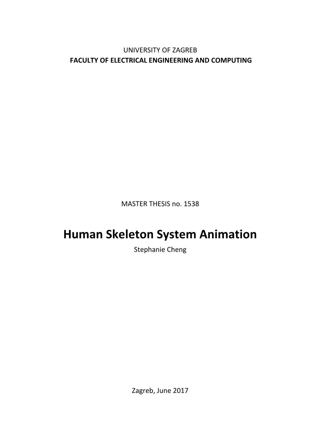 Human Skeleton System Animation Stephanie Cheng