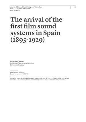 The Arrival of the First Film Sound Systems in Spain (1895-1929)