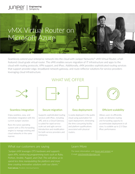 Vmx Virtual Router on Microsoft Azure