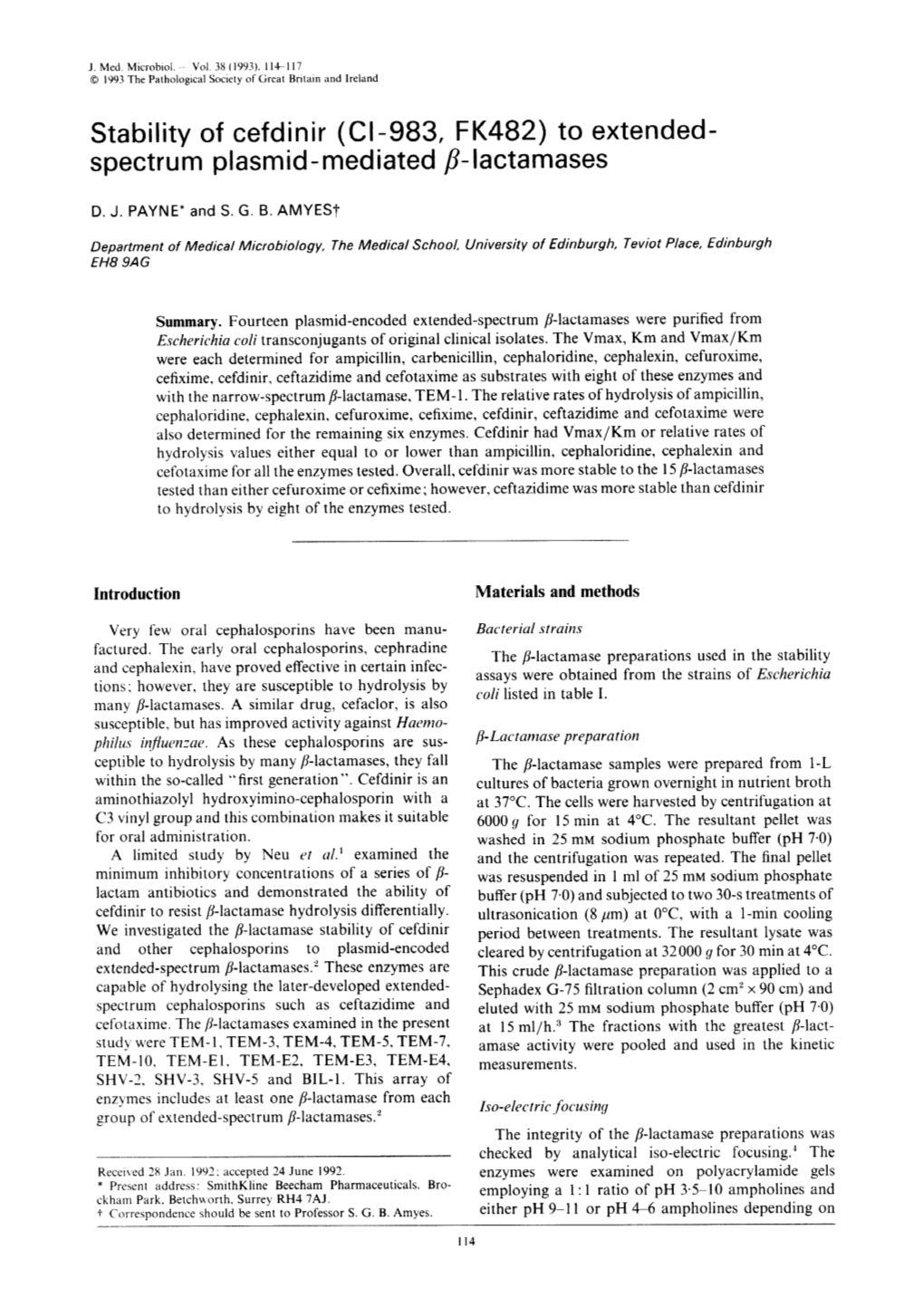 Spectrum Plasmid-Mediated P-Lactamases