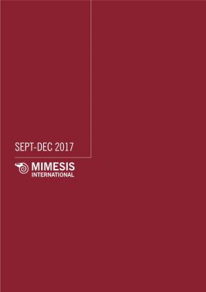SEPT-DEC 2017 Mimesis International Was Launched at the End of 2013 on the Initiative of Mimesis Group, Which Includes Éditions Mimésis and Mimesis Edizioni