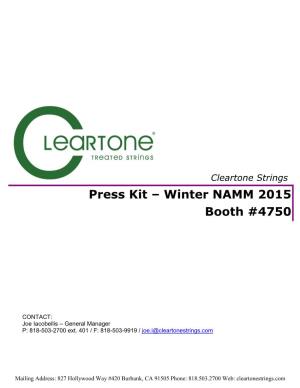 Press Kit – Winter NAMM 2015 Booth #4750