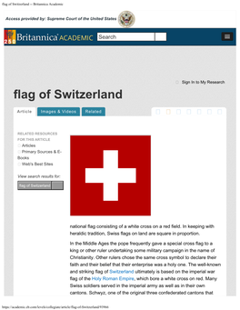Fag of Switzerland