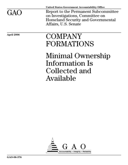 GAO-06-376 Company Formations