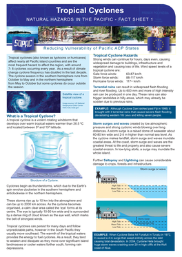 Tropical Cyclones NATURAL HAZARDS in the PACIFIC - FACT SHEET 1