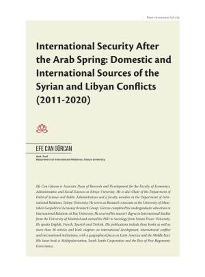 Domestic and International Sources of the Syrian and Libyan Conflicts (2011-2020)