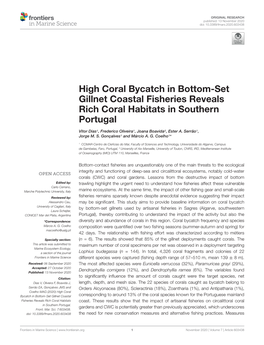 High Coral Bycatch in Bottom-Set Gillnet Coastal Fisheries Reveals Rich Coral Habitats in Southern Portugal