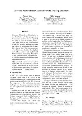 Discourse Relation Sense Classification with Two-Step