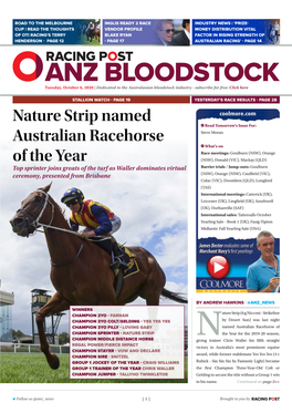 Nature Strip Named Australian Racehorse of the Year | 2 | Tuesday, October 6, 2020